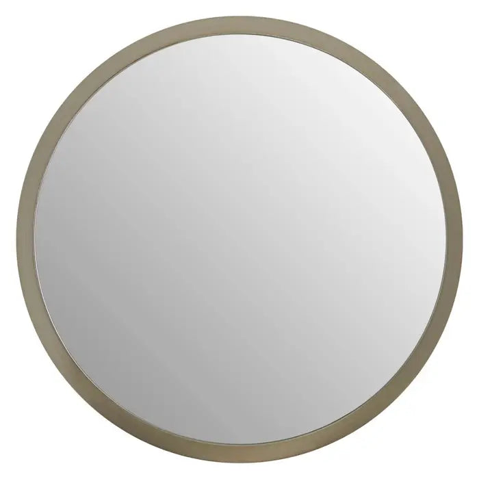 Sleek Silver Round Mirror – Iron Frame & Minimalist Design