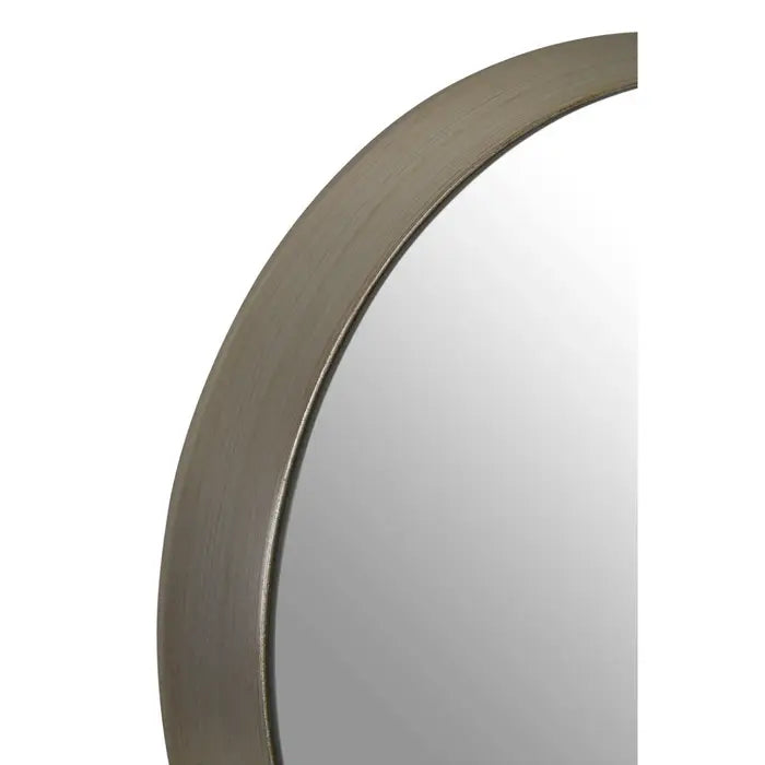 Sleek Silver Round Mirror – Iron Frame & Minimalist Design