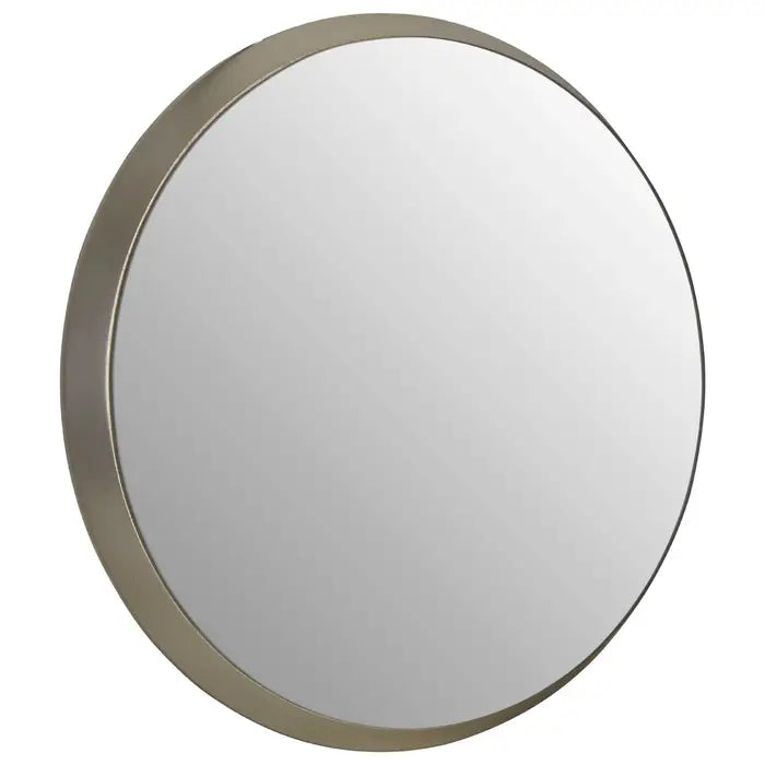 Elegant Silver Round Mirror – Iron Frame & Sleek Design