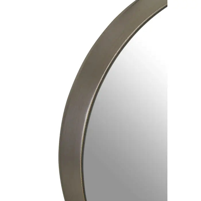 Elegant Silver Round Mirror – Iron Frame & Sleek Design