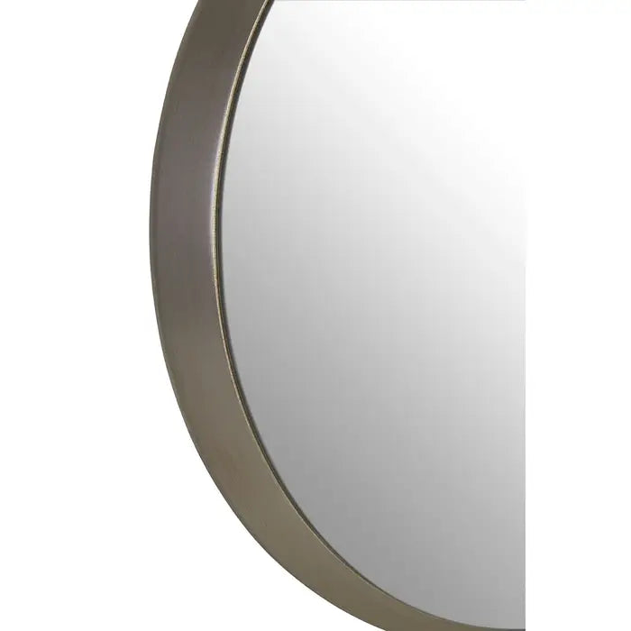 Elegant Silver Round Mirror – Iron Frame & Sleek Design