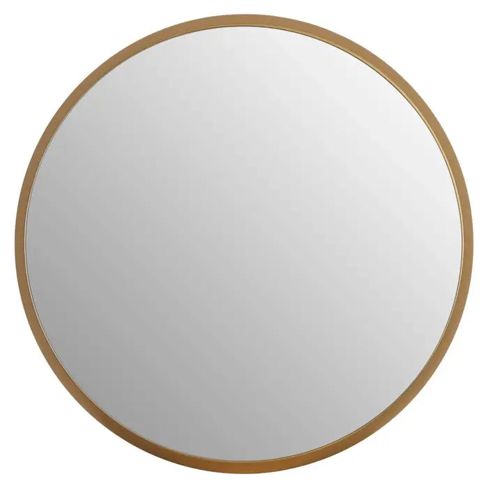 Elegant Gold Round Mirror – Iron Frame & Minimalist Design