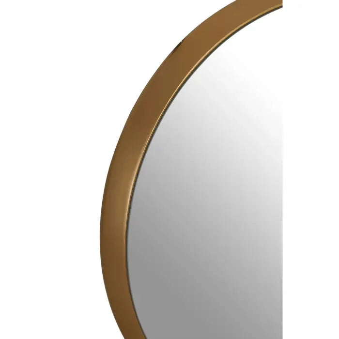 Elegant Gold Round Mirror – Iron Frame & Minimalist Design