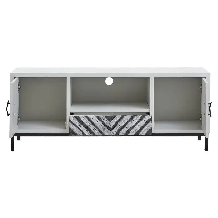Lombok White Frame Media Unit