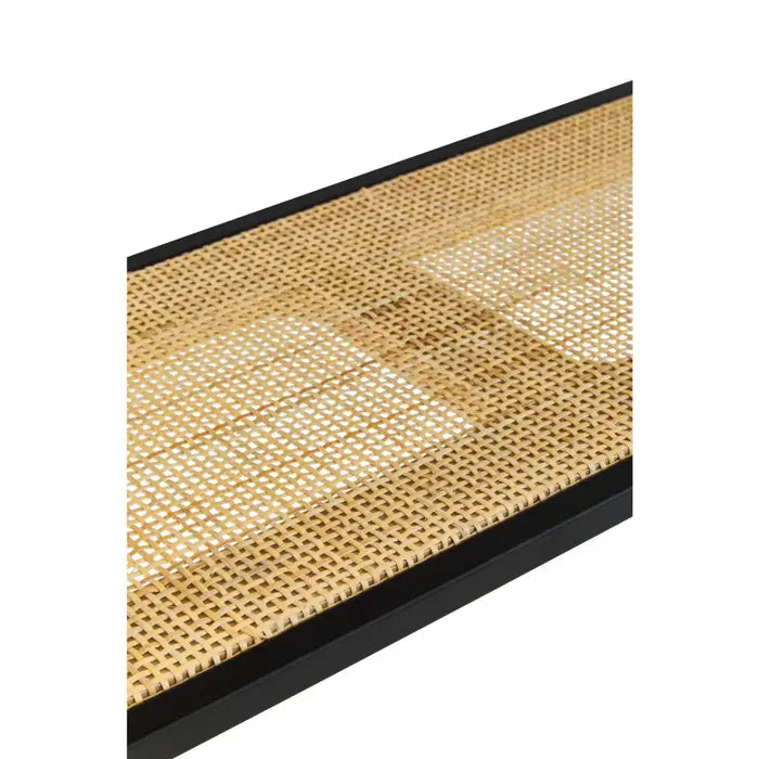 Modern Metal & Rattan Wall Shelf – Sleek Storage Solution