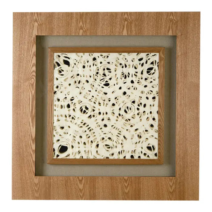 Framed Lattice Design Wall Art In Brown