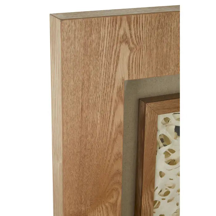 Framed Lattice Design Wall Art In Brown