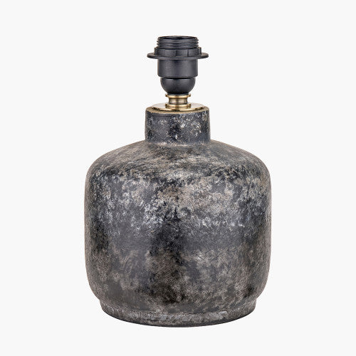 Modern Grey Stoneware Lamp Base – Volcanic Effect Finish