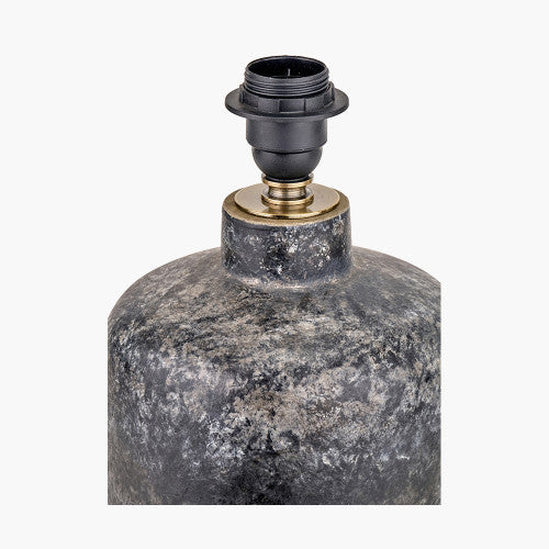 Modern Grey Stoneware Lamp Base – Volcanic Effect Finish