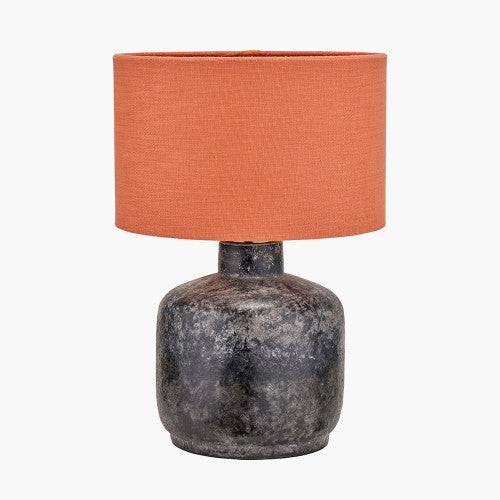 Modern Grey Stoneware Lamp Base – Volcanic Effect Finish