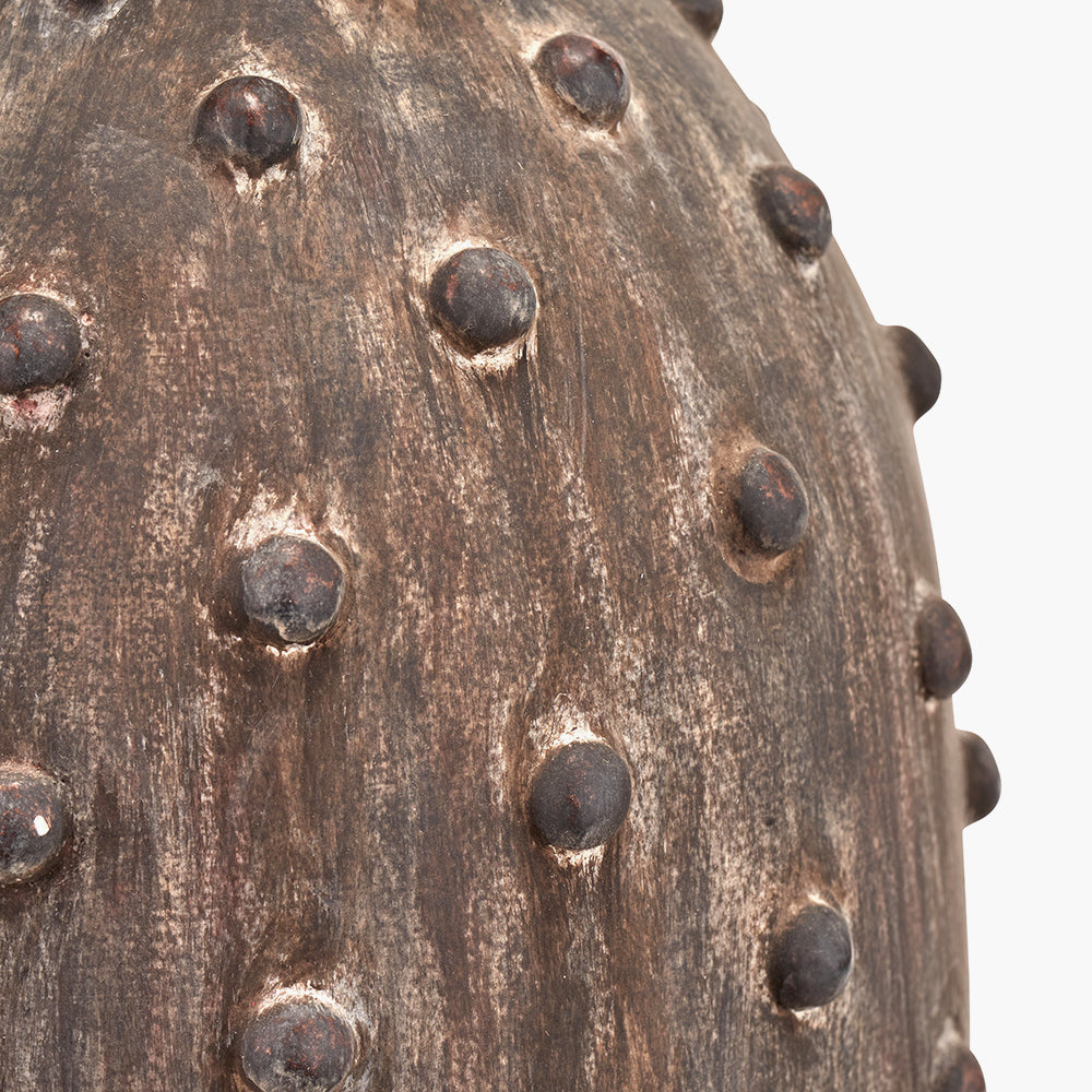 Rustic Grey Stoneware Table Lamp Base – Textured Design & LED Compatible
