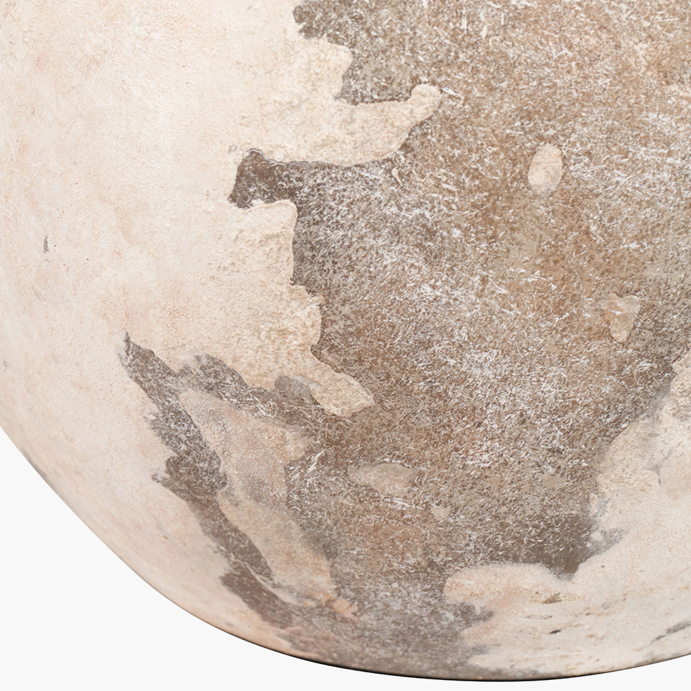 Rustic Cream Stoneware Table Lamp Base – Antique Finish & LED Compatible