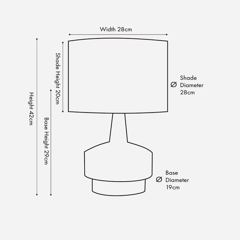 Modern Black Textured Table Lamp – Wood Effect Base & White Cotton Shade
