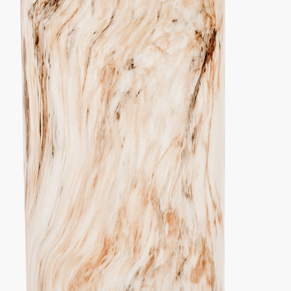 Contemporary Natural Stone Effect Ceramic Table Lamp with Linen Shade- 55cm