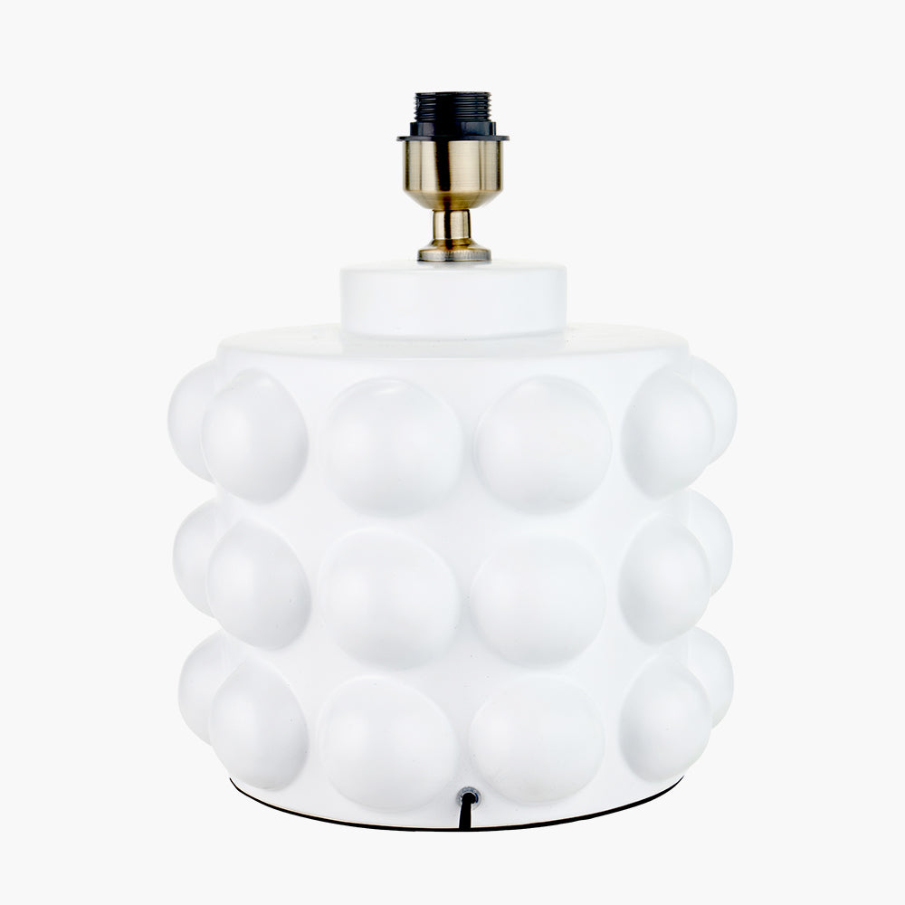 Modern White Ceramic Table Lamp Base – Textured Design & LED Compatible
