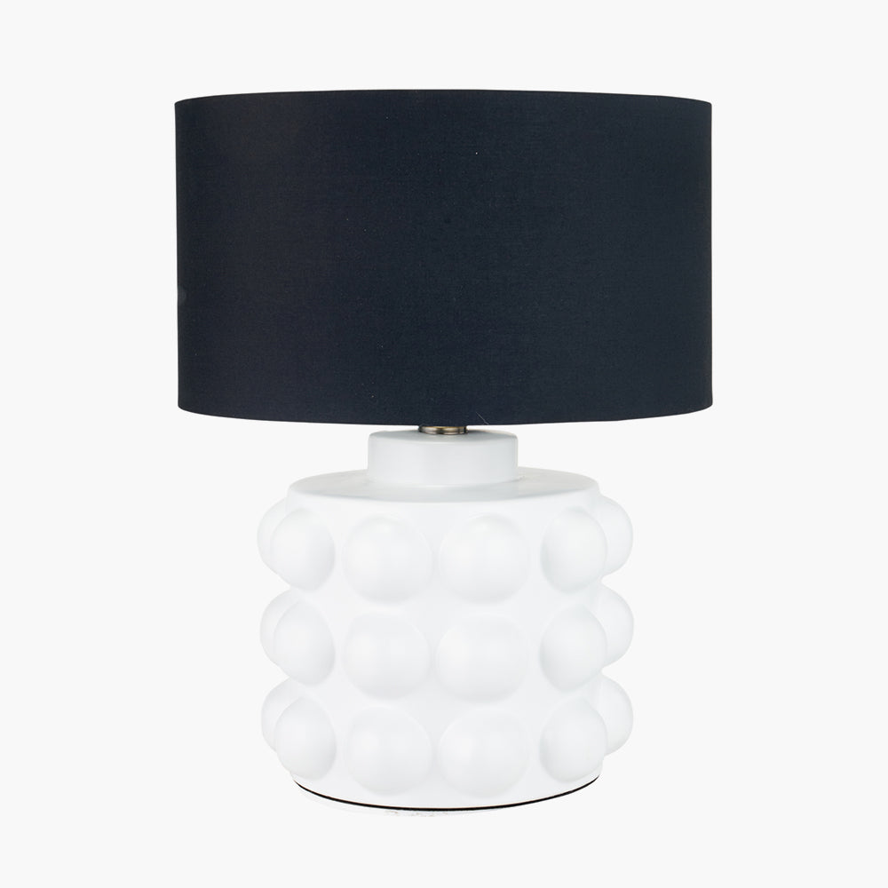 Modern White Ceramic Table Lamp Base – Textured Design & LED Compatible
