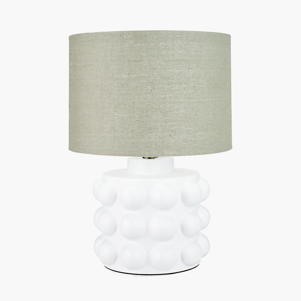 Modern White Ceramic Table Lamp Base – Textured Design & LED Compatible
