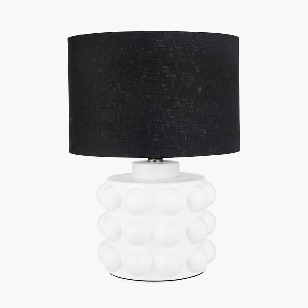 Modern White Ceramic Table Lamp Base – Textured Design & LED Compatible
