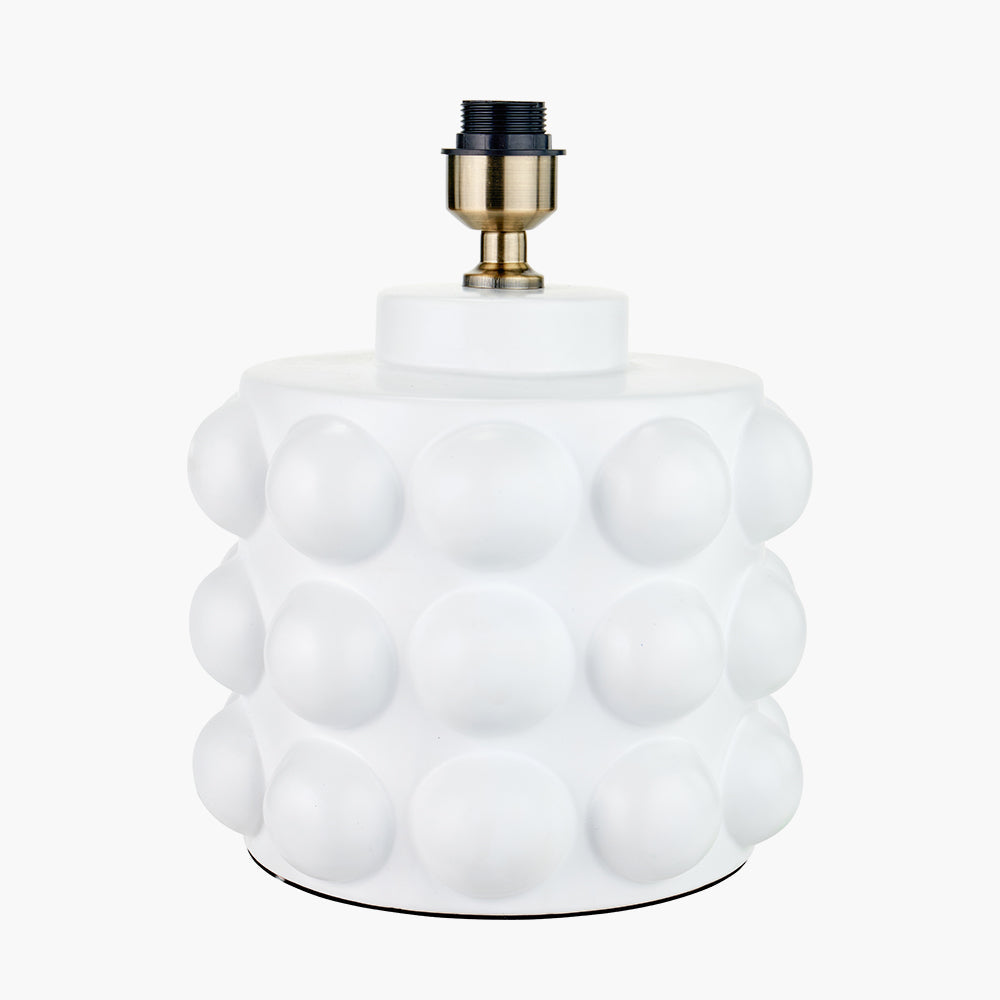 Modern White Ceramic Table Lamp Base – Textured Design & LED Compatible -