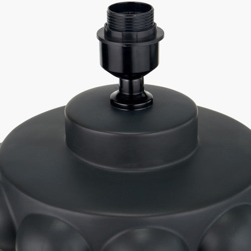 Bold Black Ceramic Table Lamp Base – Textured Design & LED Compatible