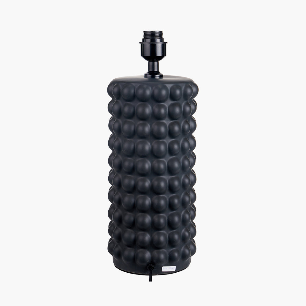 Stylish Black Ceramic Table Lamp Base – Bobbled Texture & LED Compatible