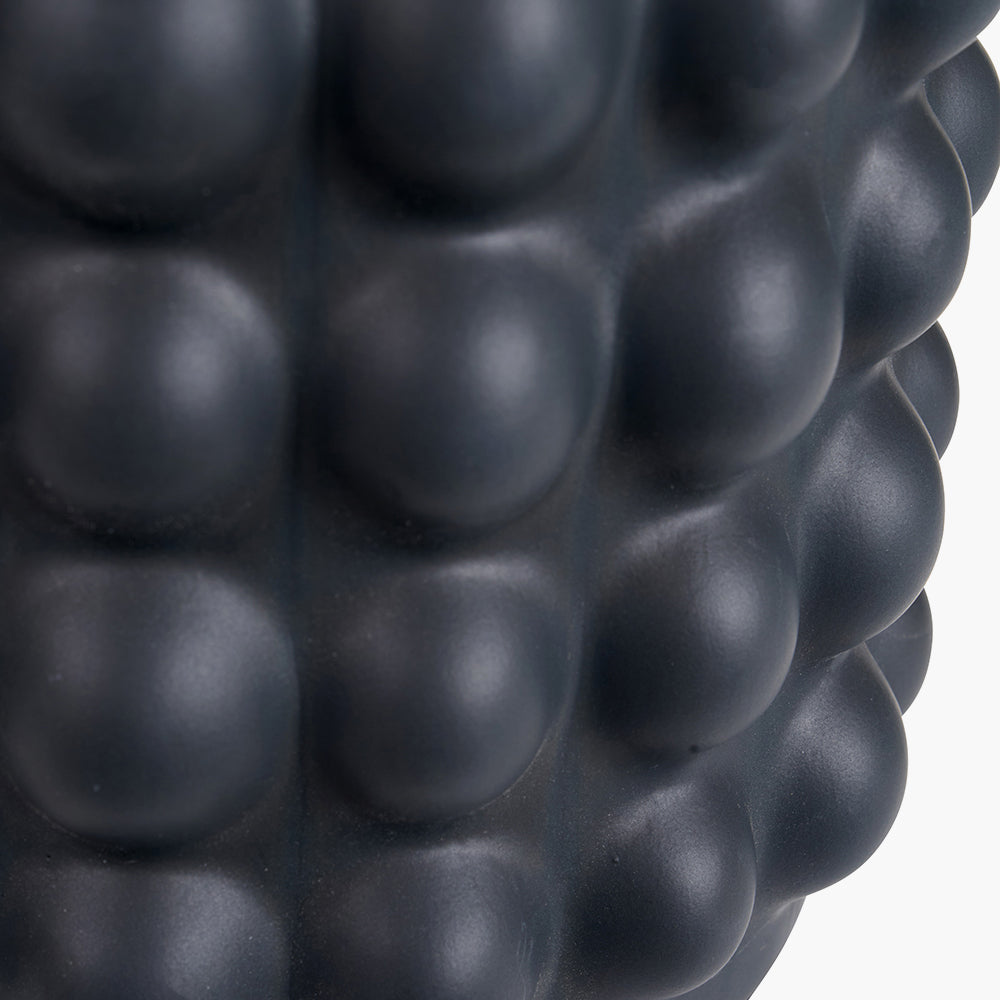 Stylish Black Ceramic Table Lamp Base – Bobbled Texture & LED Compatible