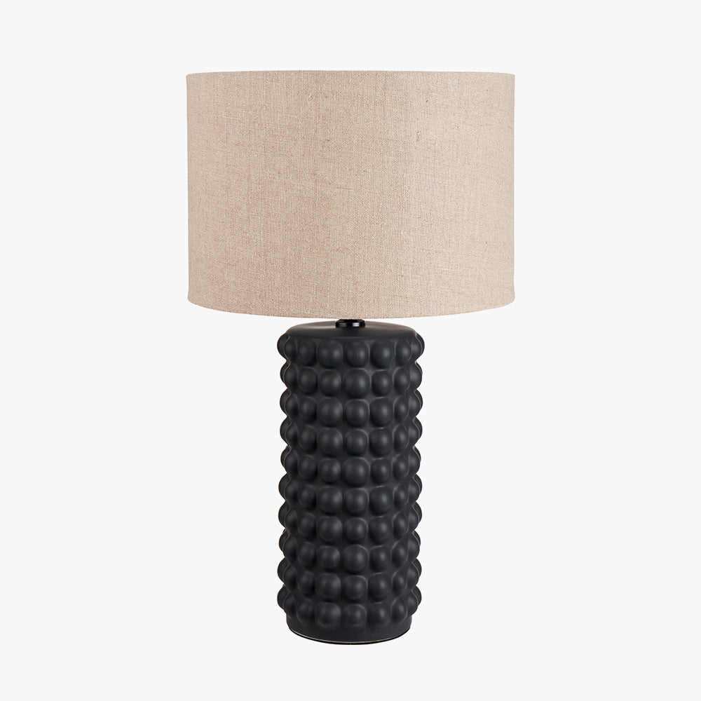 Stylish Black Ceramic Table Lamp Base – Bobbled Texture & LED Compatible