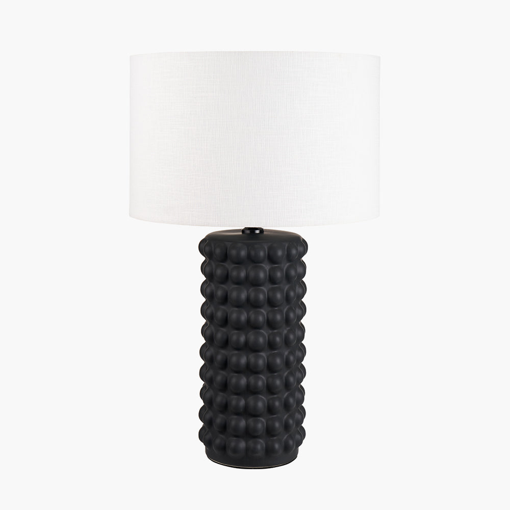 Stylish Black Ceramic Table Lamp Base – Bobbled Texture & LED Compatible