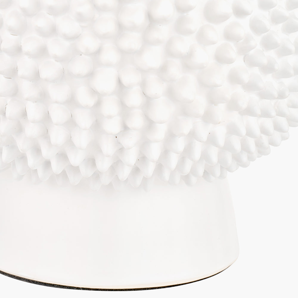 Modern Cream Ceramic Table Lamp Base – Textured Sphere Design & LED Compatible
