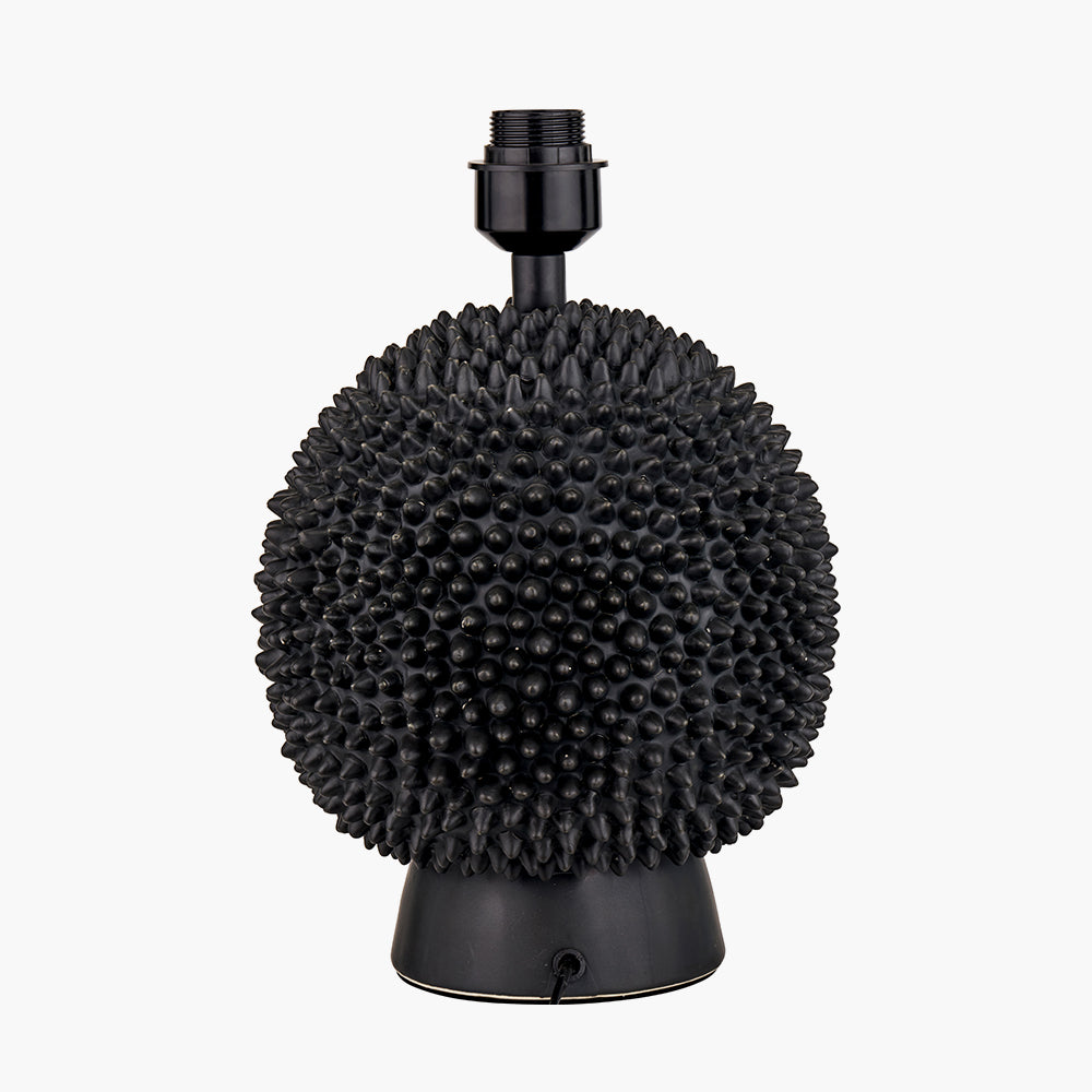 Modern Black Ceramic Table Lamp Base – Textured Sphere Design & LED Compatible