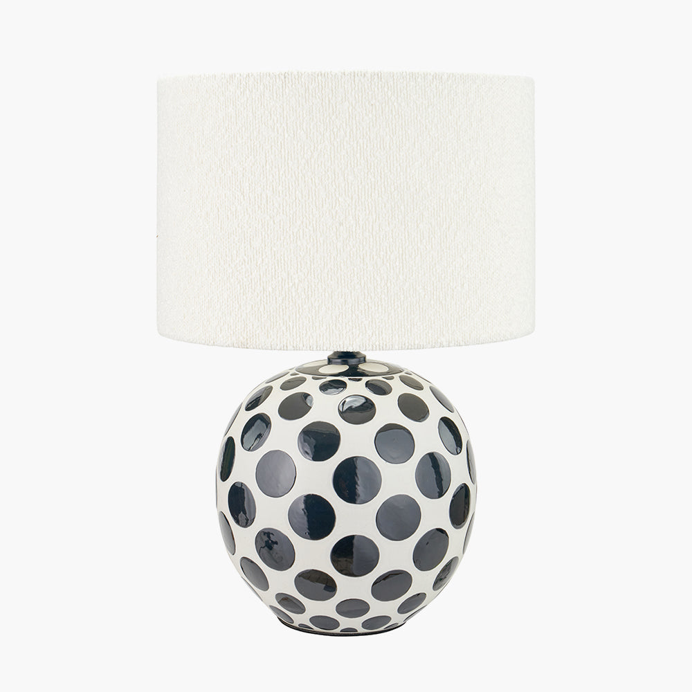 Playful Black & White Ceramic Table Lamp Base – Polka Dot Design & LED Compatible