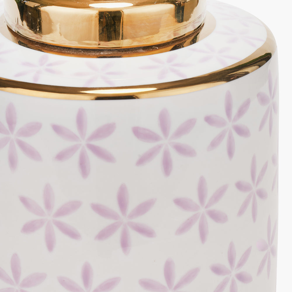 Charming Gold & Floral Ceramic Table Lamp Base – Elegant Design & LED Compatible
