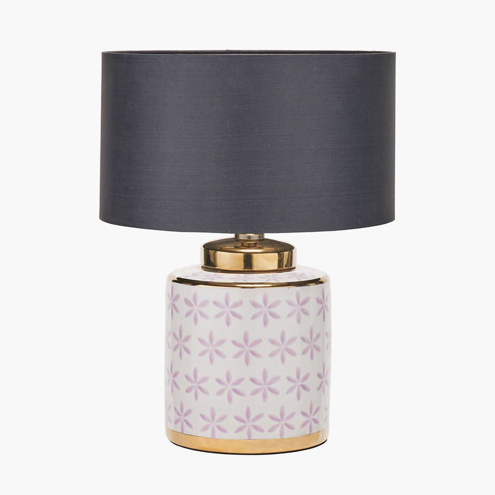 Charming Gold & Floral Ceramic Table Lamp Base – Elegant Design & LED Compatible