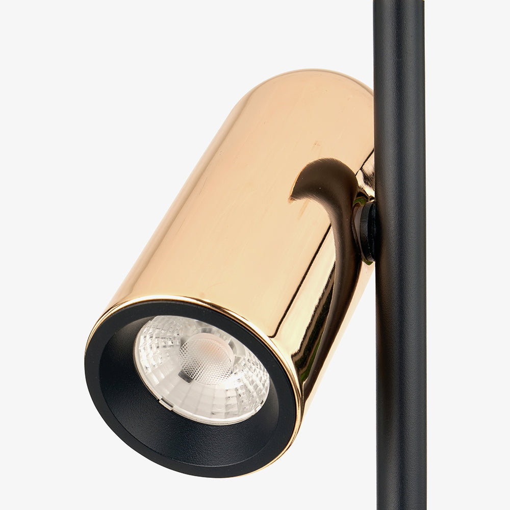 Contemporary Black and Rose Gold Metal Table Lamp - 50cm