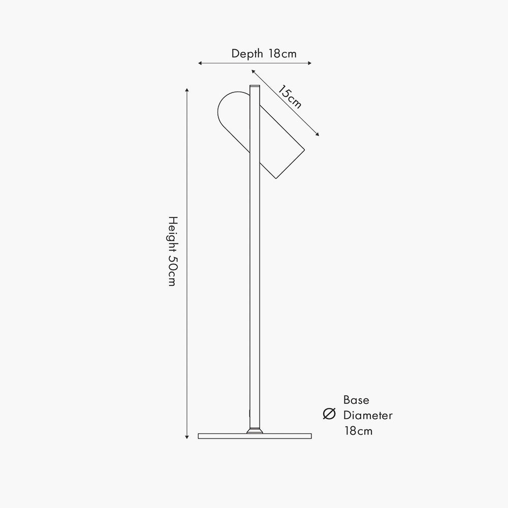 Contemporary Black and Rose Gold Metal Table Lamp - 50cm