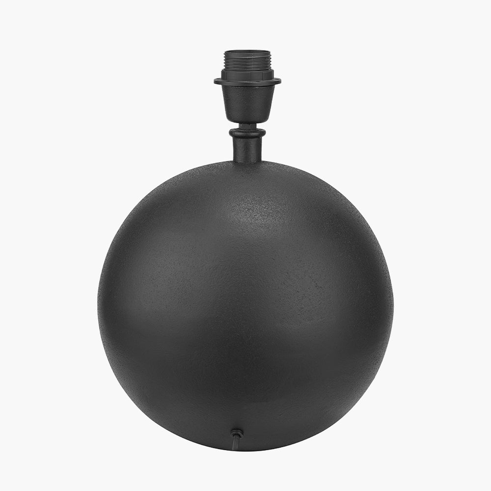 Sleek Matt Black Metal Spherical Table Lamp Base