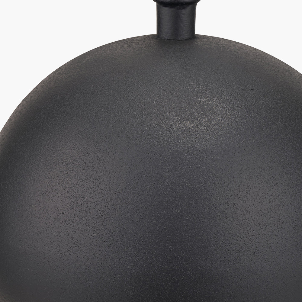 Sleek Matt Black Metal Spherical Table Lamp Base