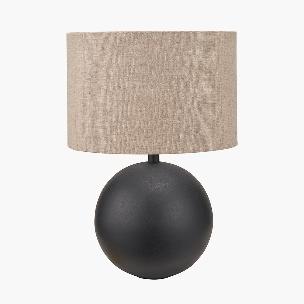 Sleek Matt Black Metal Spherical Table Lamp Base