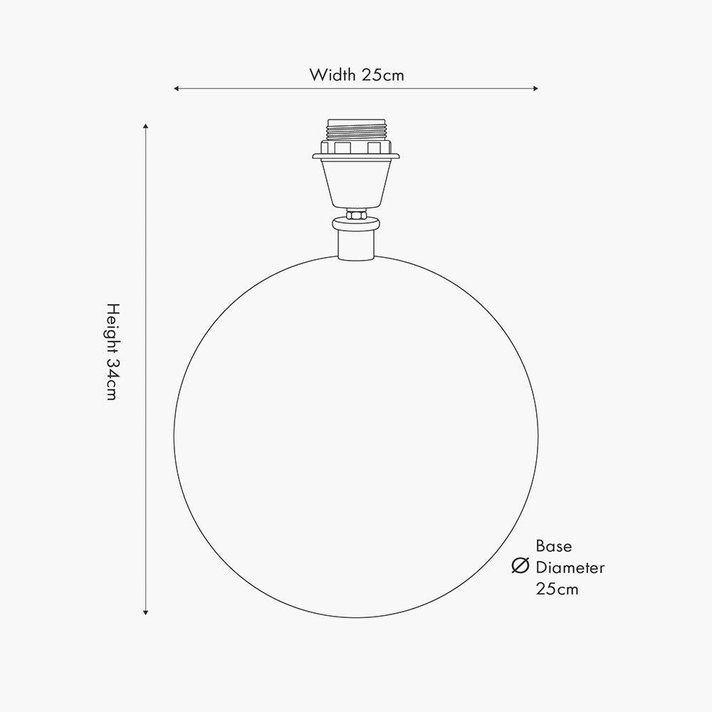 Sleek Matt Black Metal Spherical Table Lamp Base