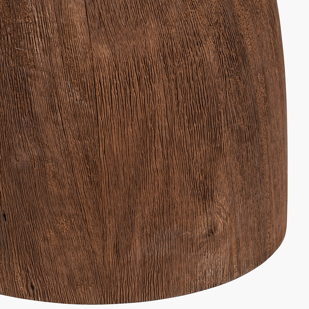 Rustic Chocolate Brown Mango Sculptural Wood Table Lamp Base