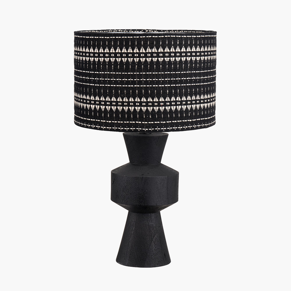 Bold Sculptural Black Mango Wood Table Lamp Base – Modern Design
