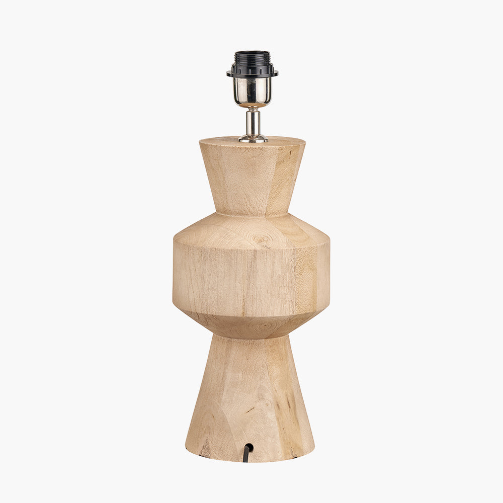 Elegant Sculptural Natural Mango Wood Table Lamp Base – Contemporary Design