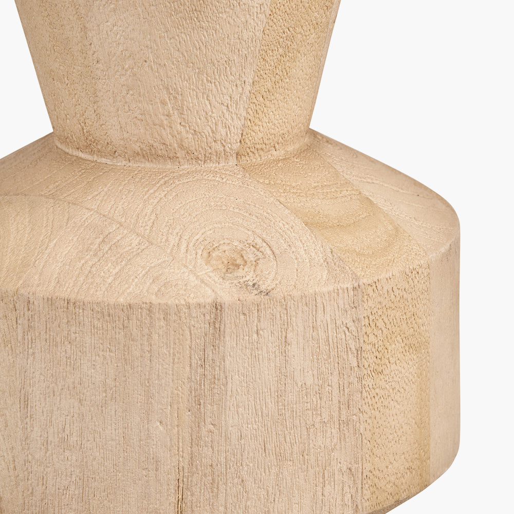 Elegant Sculptural Natural Mango Wood Table Lamp Base – Contemporary Design