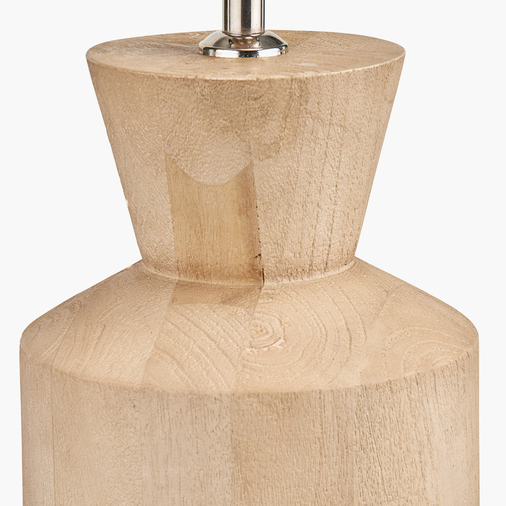 Elegant Sculptural Natural Mango Wood Table Lamp Base – Contemporary Design