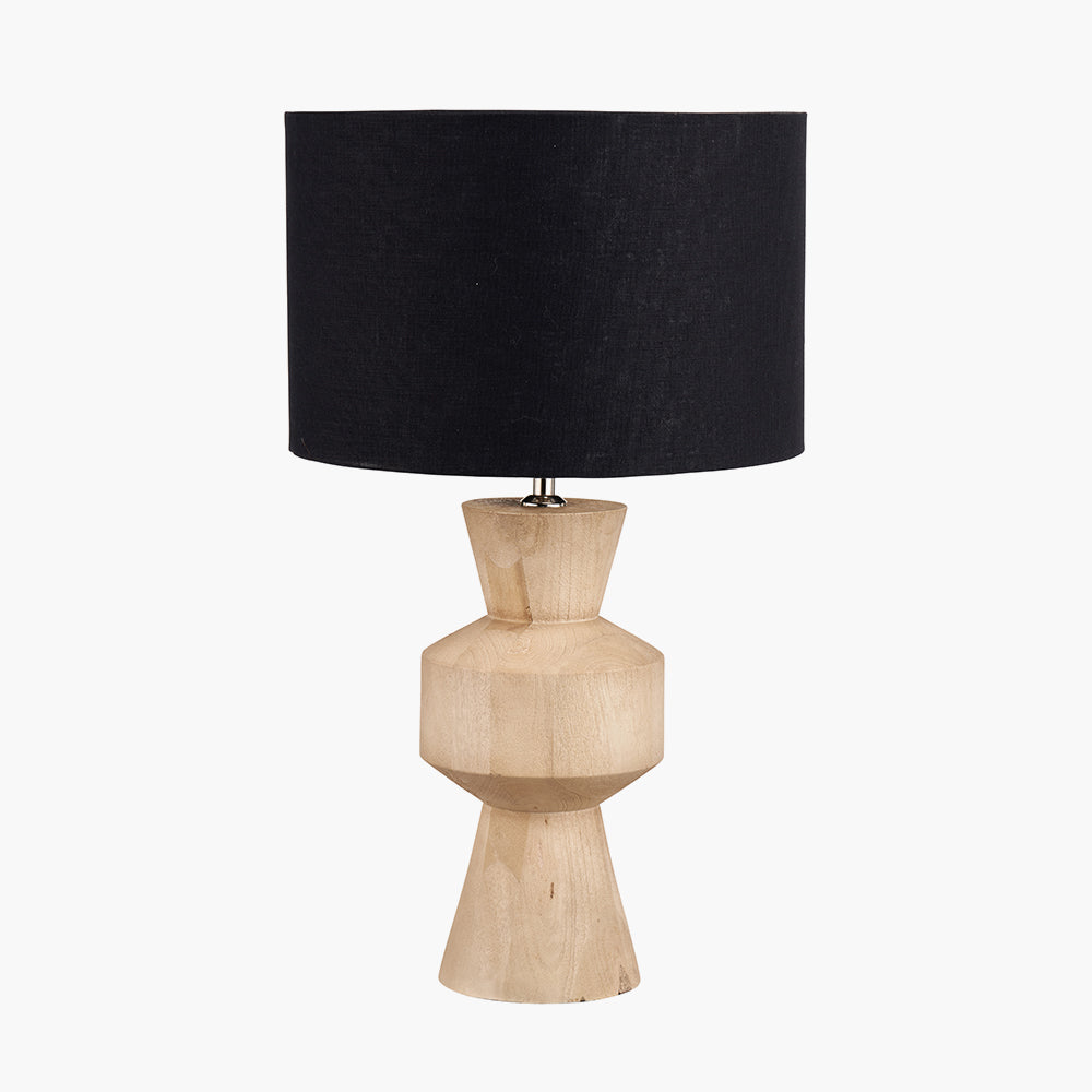 Elegant Sculptural Natural Mango Wood Table Lamp Base – Contemporary Design