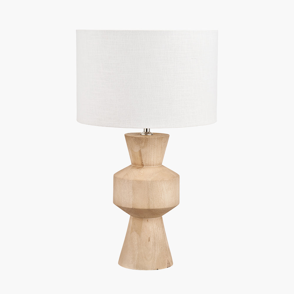Elegant Sculptural Natural Mango Wood Table Lamp Base – Contemporary Design