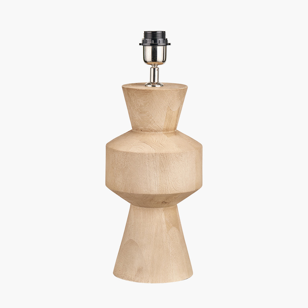 Elegant Sculptural Natural Mango Wood Table Lamp Base – Contemporary Design -