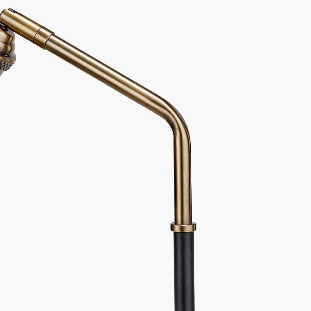 Modern Black Desk Lamp – Adjustable Metal Base & Gold Interior Shade
