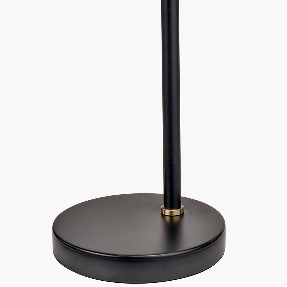 Modern Black Desk Lamp – Adjustable Metal Base & Gold Interior Shade