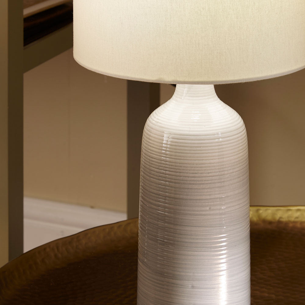 Elegant Ceramic Table Lamp – Blue, White & Grey Gradient